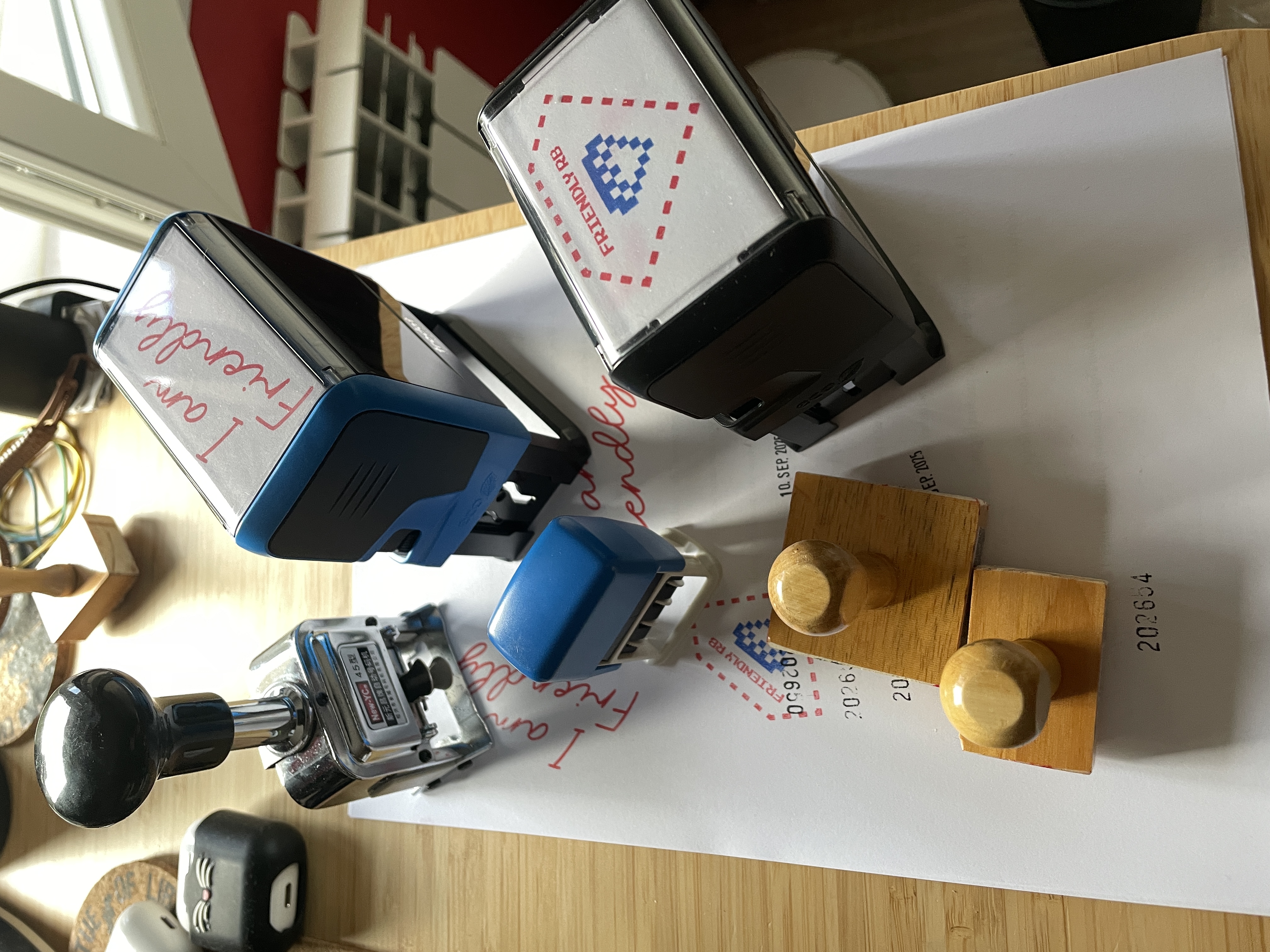 Close-up of stamp impression